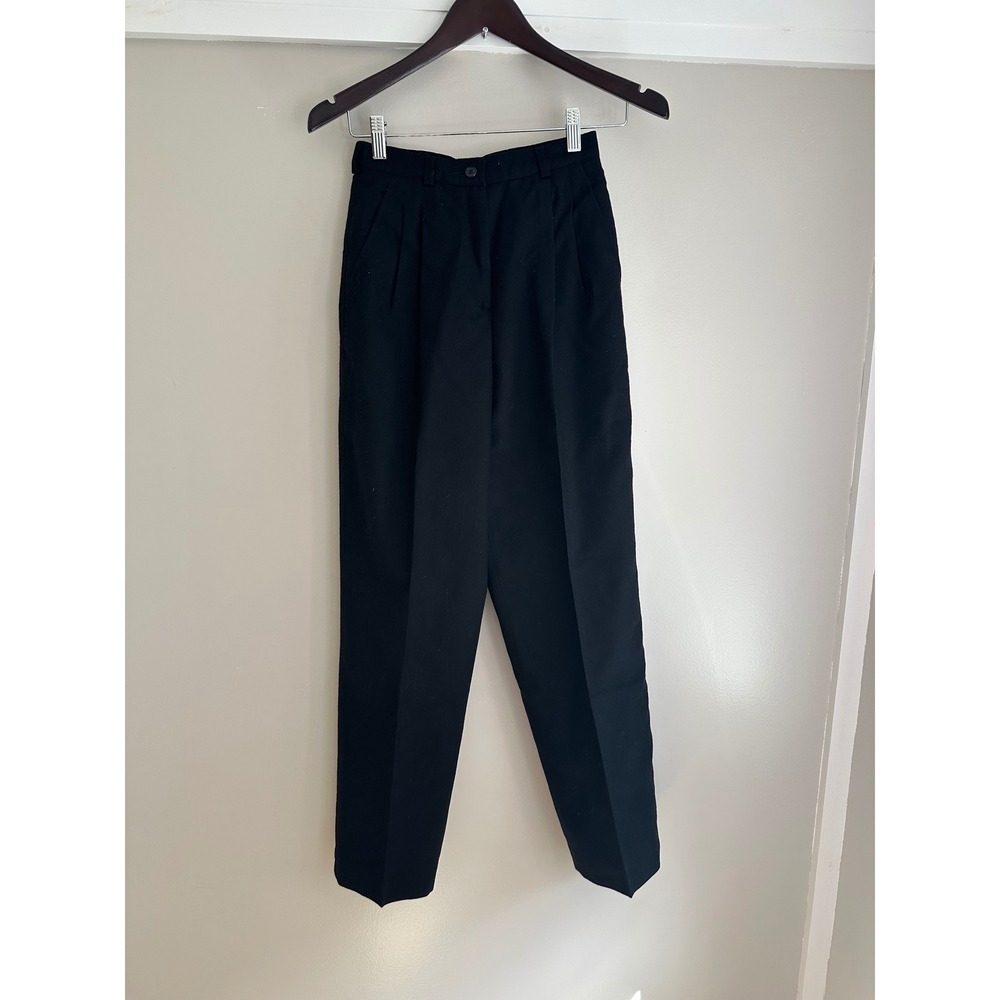 Giorgio Sant' Angelo Trousers Women 4 Black‎ EUC Vintage Merino Wool High Waist